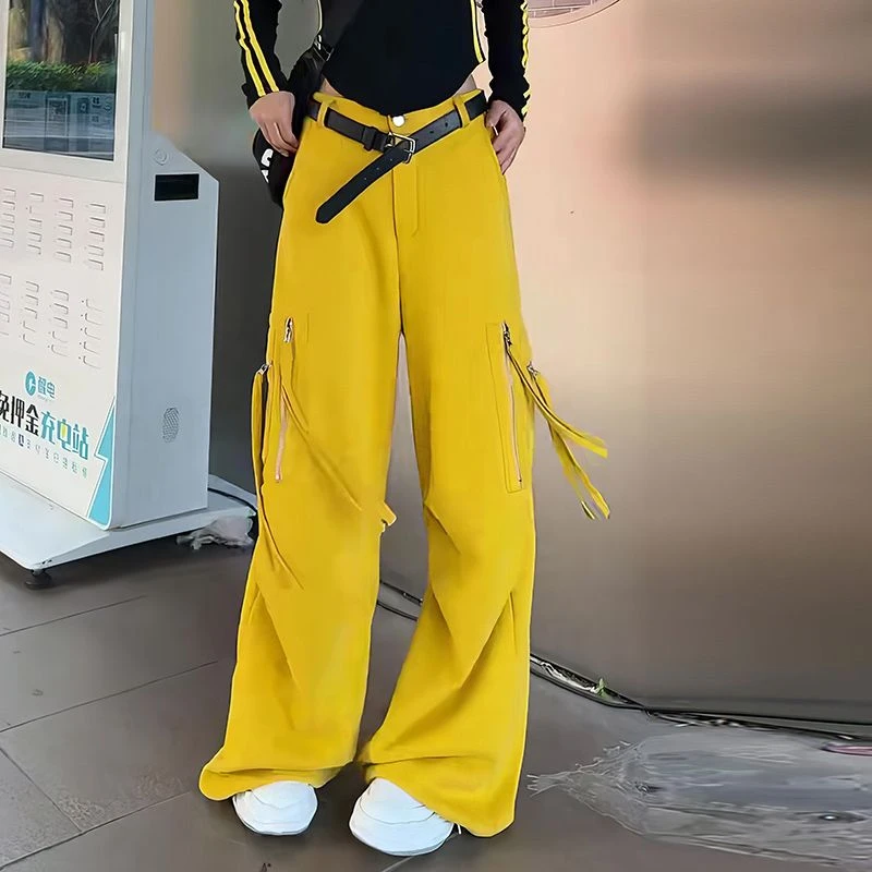 设计感休闲裤子美式舞蹈裤流行百搭减龄卫裤宽松工装裤潮