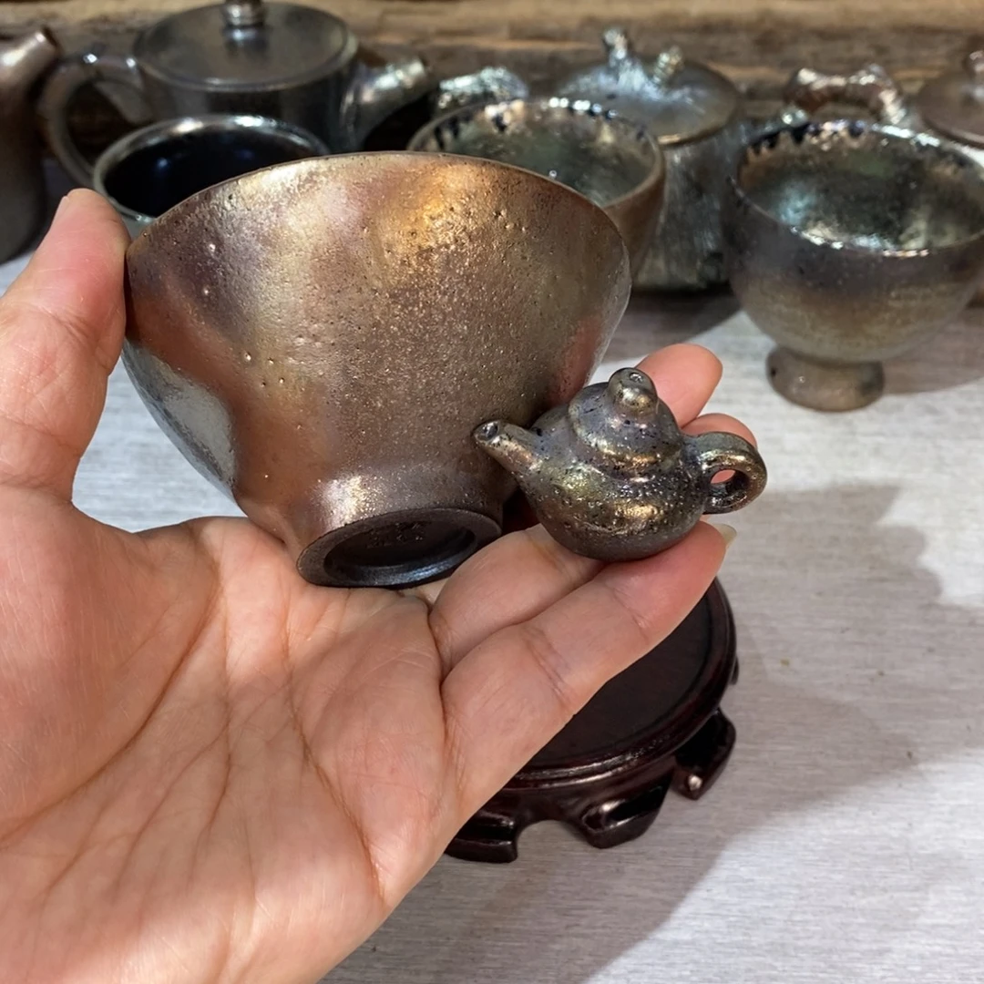 一***下云南建水紫陶柴烧杯微瑕不退不换