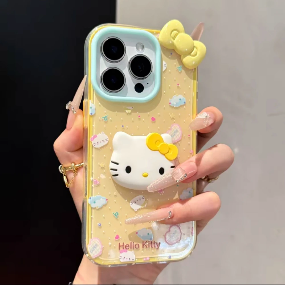 ins满屏波点KT猫适用iPhone16promax手机壳苹果14网红15可爱1312