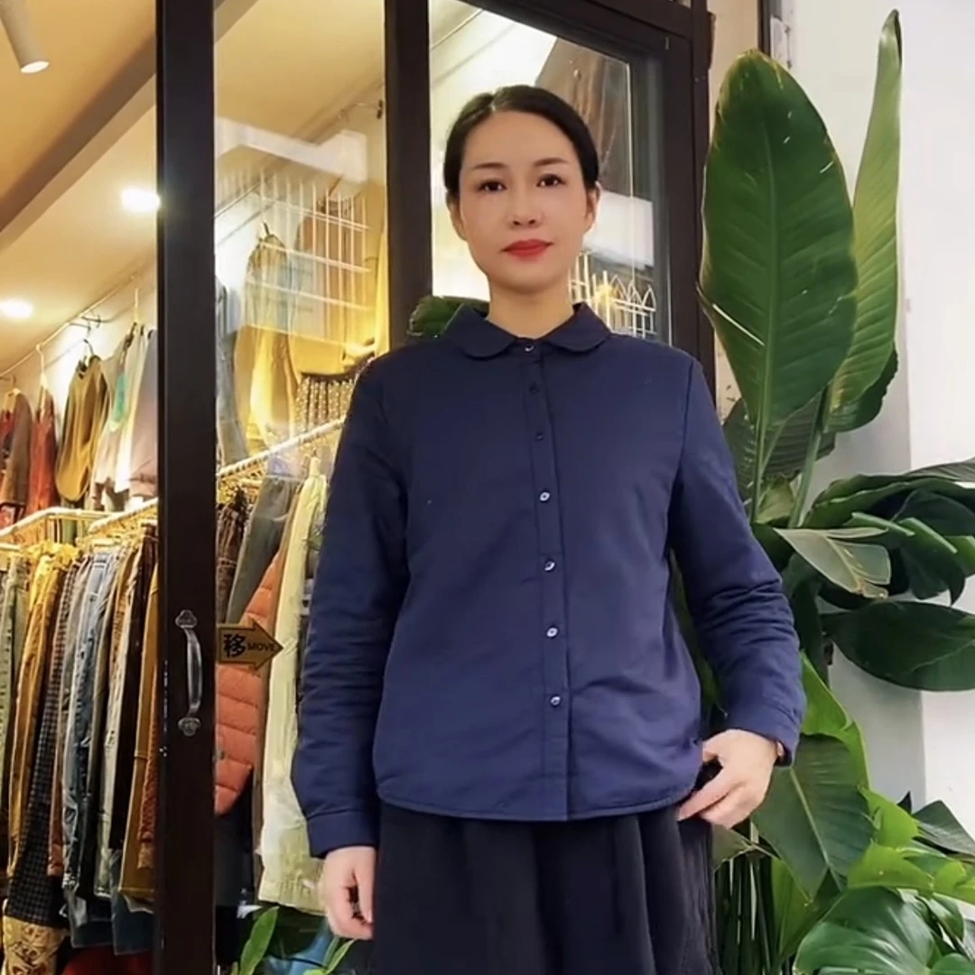 秋冬纯色夹棉长袖衬衫可单穿可内搭百搭保暖