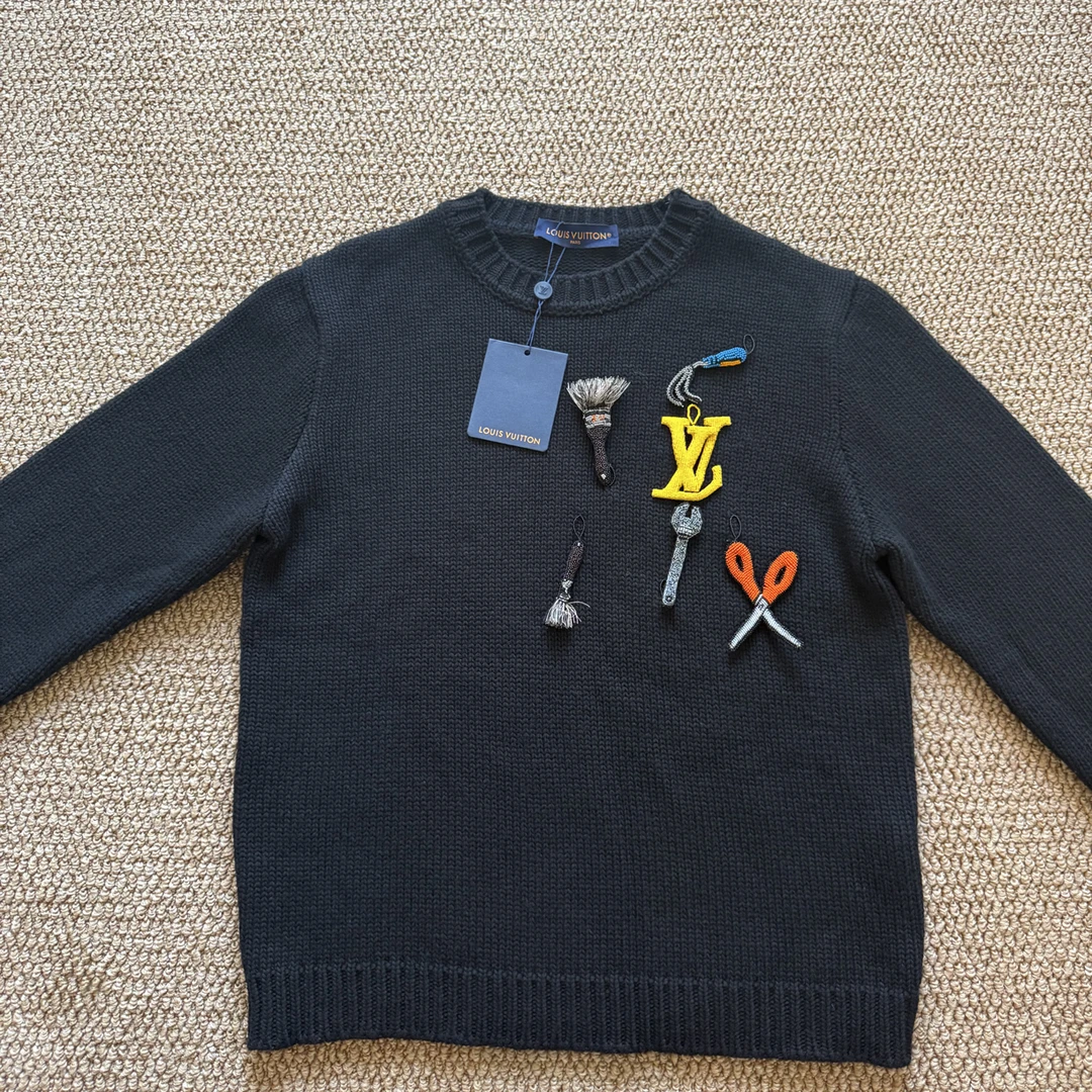 未使用 LouisVuitton/路易威登 M码工具玩偶串珠针织毛衣M码