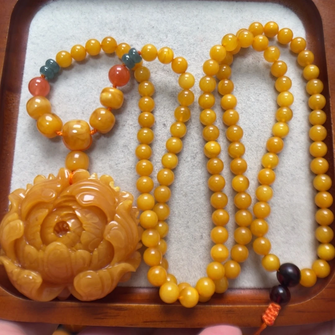 蜜蜡未镶嵌项链吊坠