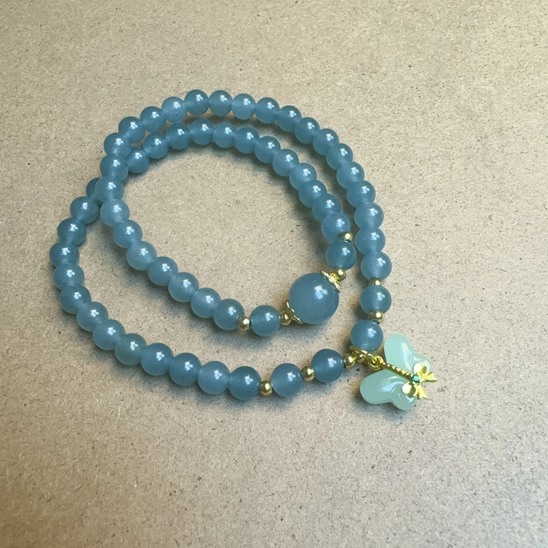 S1283海盐蓝精选双圈手串