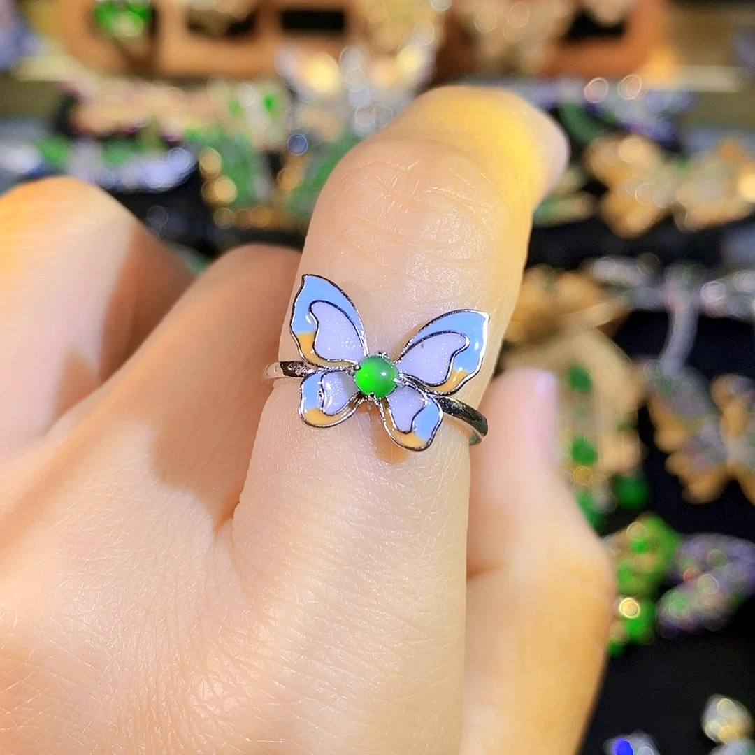 颈饰银S925镶嵌翡翠