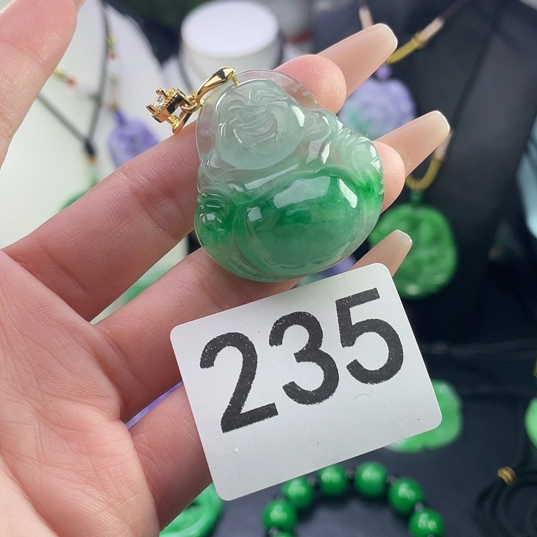 翡翠未镶嵌吊坠(赠链)