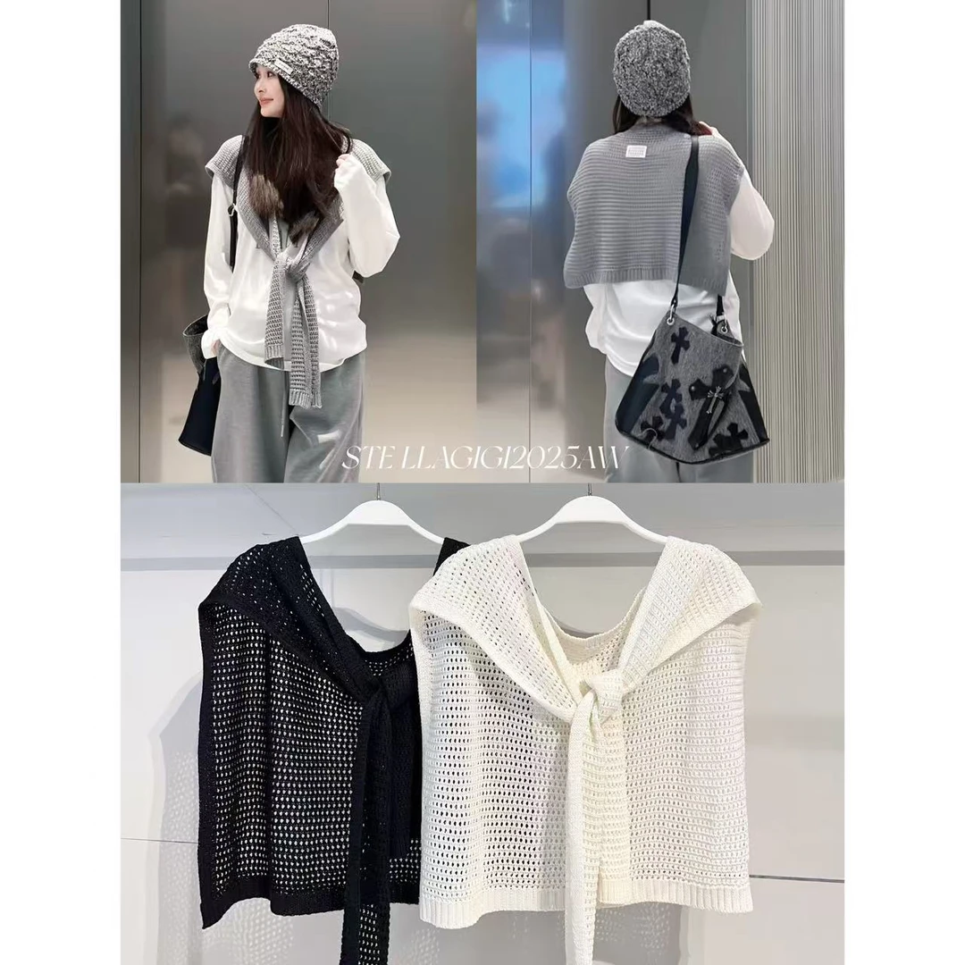 SG / 郭幂幂 AW 早秋新品 亚麻+棉定制纱线镂空披肩PJ-20251606