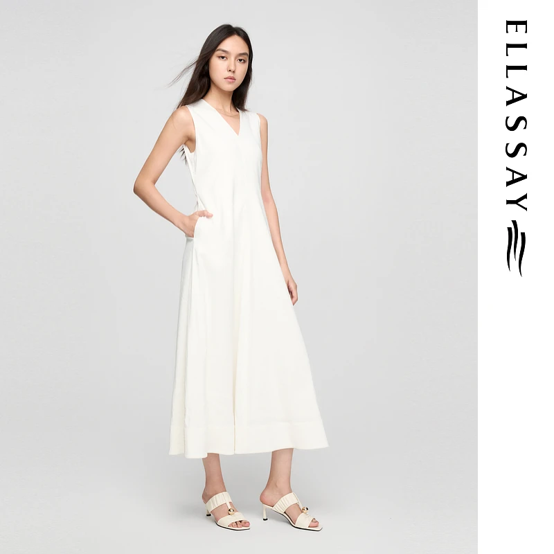 ELLASSAY歌力思2025春夏新款简约A字气质系连衣裙女EWE362Y01000