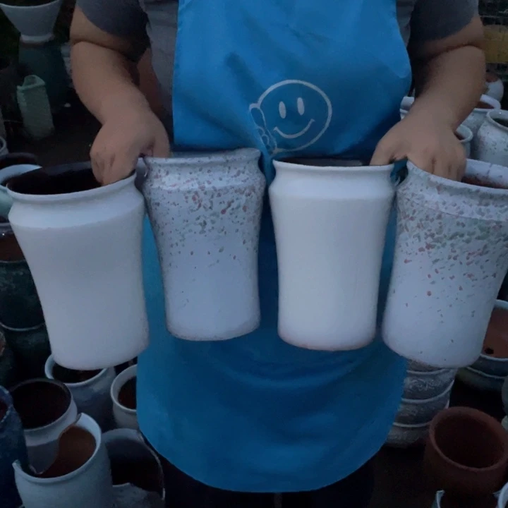 紫砂花盆口13高20瑕疵瑕疵