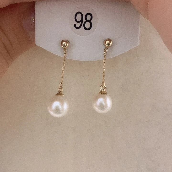 淡水珍珠耳饰银S925镶嵌