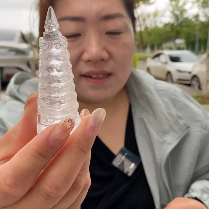 未镶嵌珠宝半成品水晶白水晶文昌塔D247