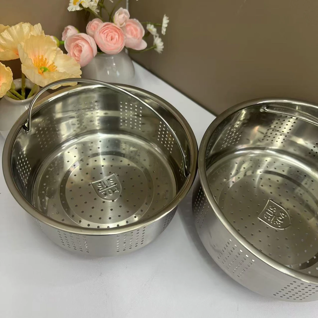 14.5*16.5不锈钢蒸笼通用蒸格可当油炸篮二个【汤姆粉丝专属】