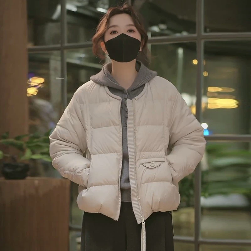 今年流行保暖洋气圆领棉服女秋冬季新款短款宽松百搭加厚棉袄外套
