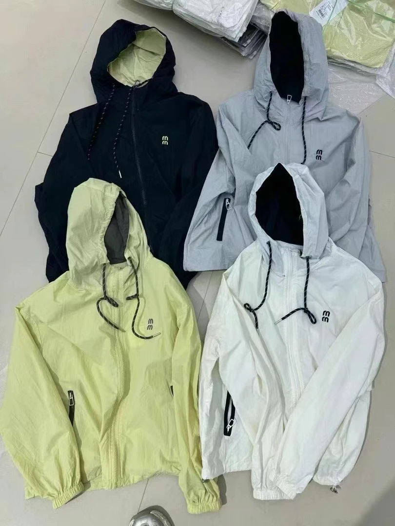 防晒透气短外套夏季短款长袖运动风连帽情侣不褪色女