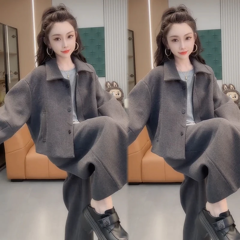 2025秋季新款时尚显瘦气质网红高档套装女高级百搭宽松大码两件套