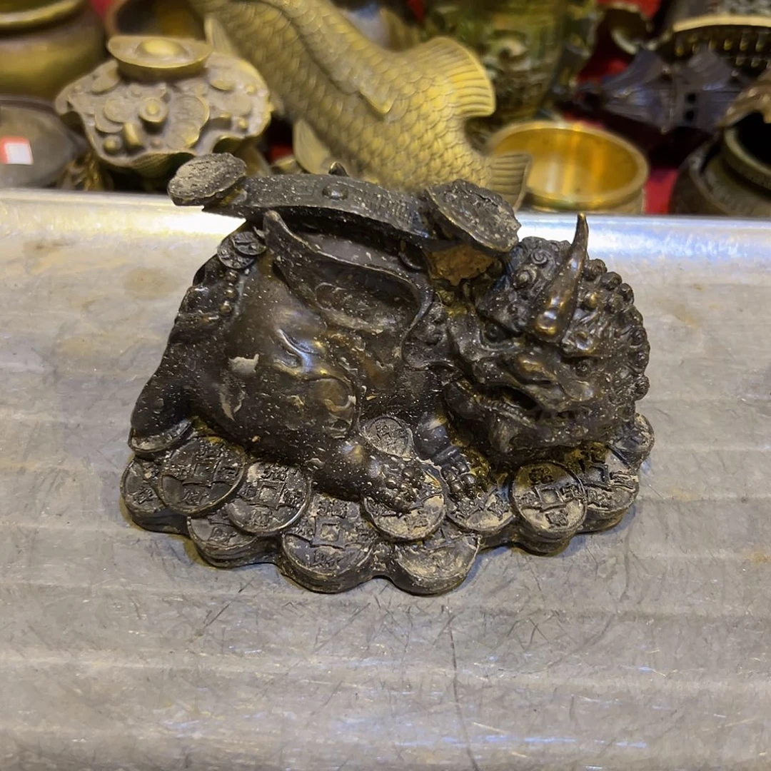 迷***蜂黄铜摆件，文房摆件工艺品