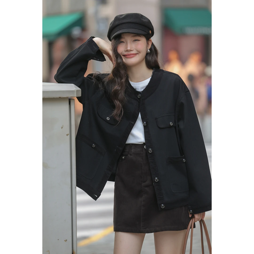 【1.17清清】觅定高级感黑色外套超好看洋气夹克DS10547