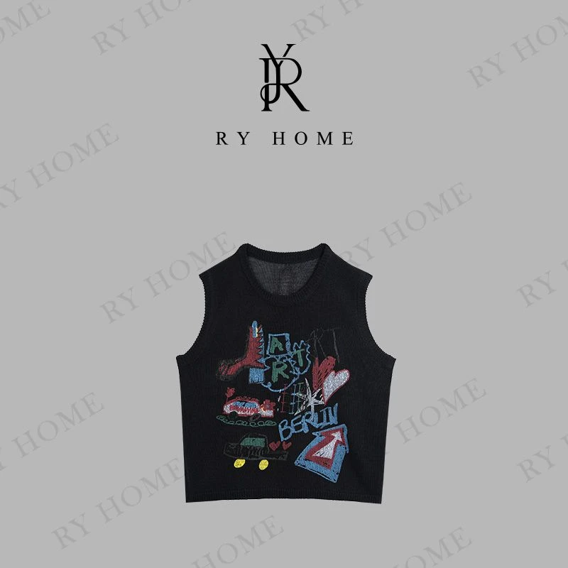 【容雨RYHOME】新款卡通字母印花毛衣252M2952