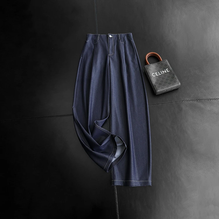 夏日轻量牛仔！ 宽松阔版微锥香蕉裤牛仔长裤女夏新款