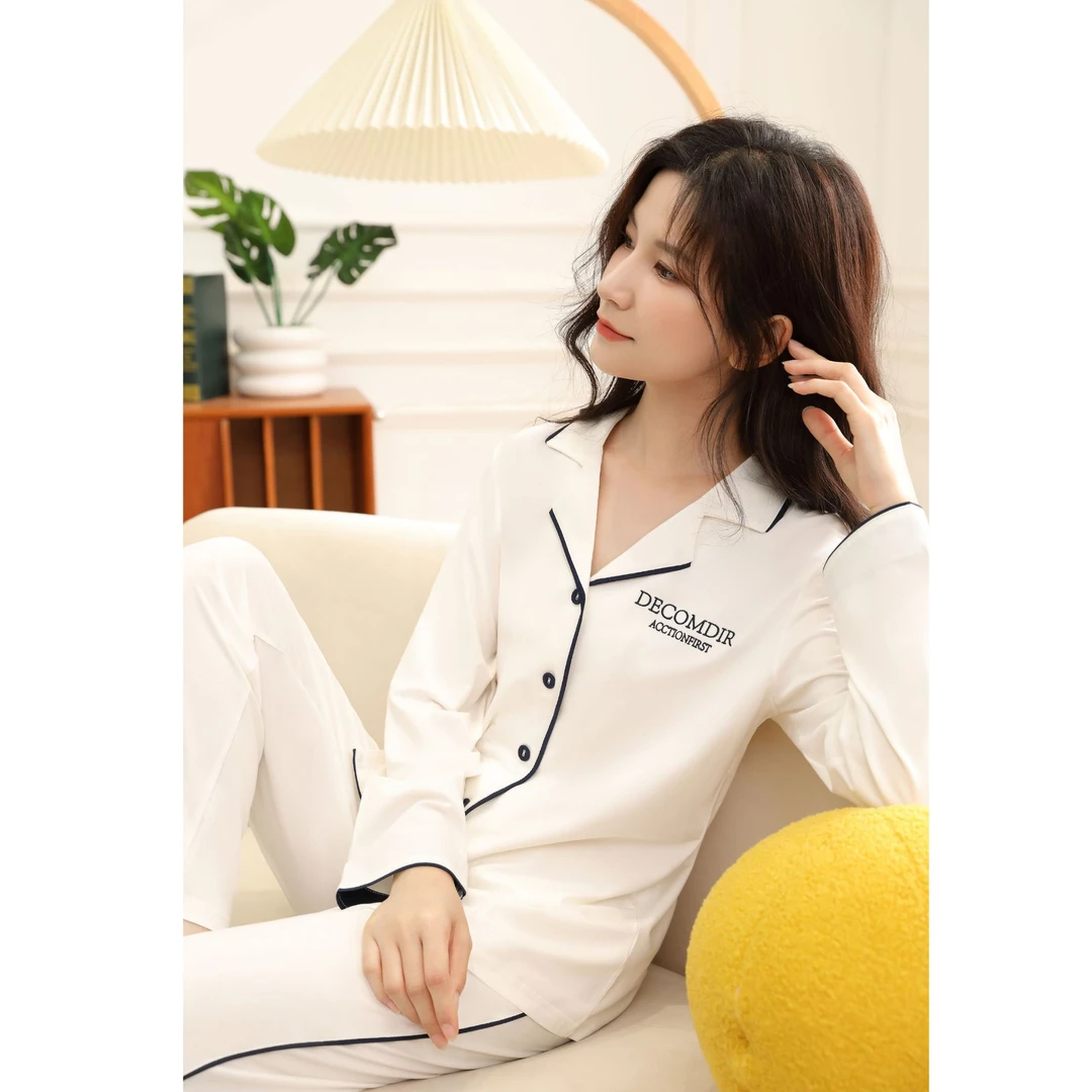 家居服套装情侣装春秋季长袖时尚可外穿睡衣男女