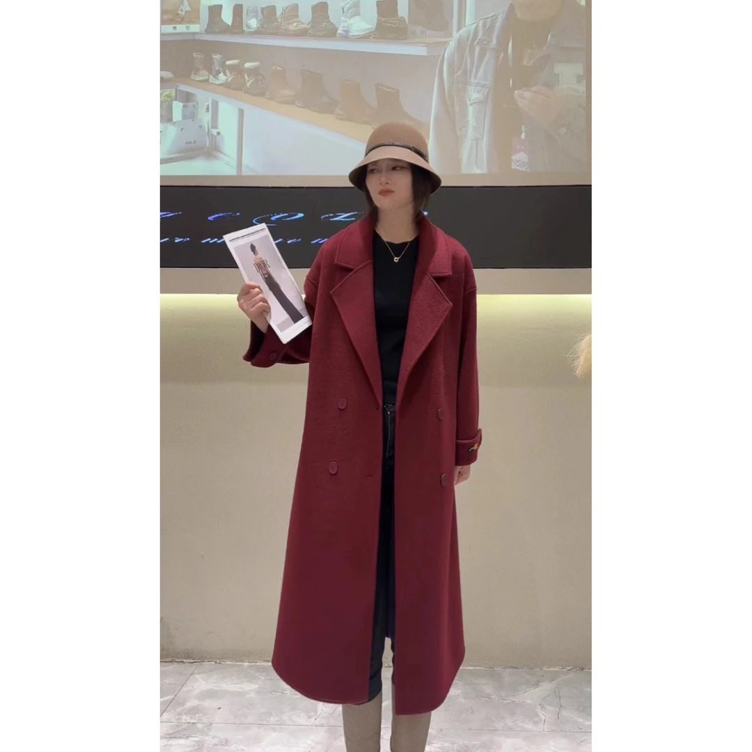 100款-大衣女中长款秋冬新款韩版时尚小个子外套