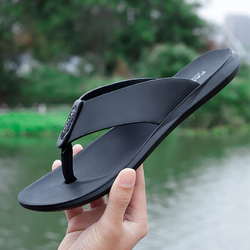 【100%真牛皮】新款夏季轻质耐磨防滑男士沙滩凉鞋真皮人字拖鞋高档