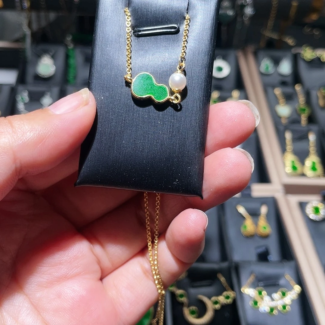 翡翠银S925镶嵌颈饰