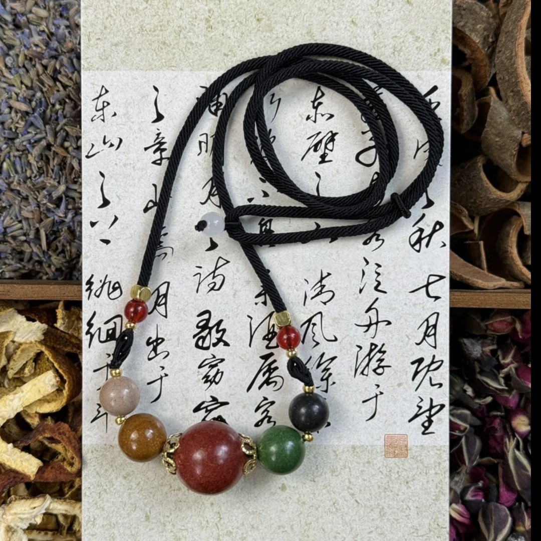【五方真气香】天然古法纯手工制作五行合香珠锁骨链项链送香礼