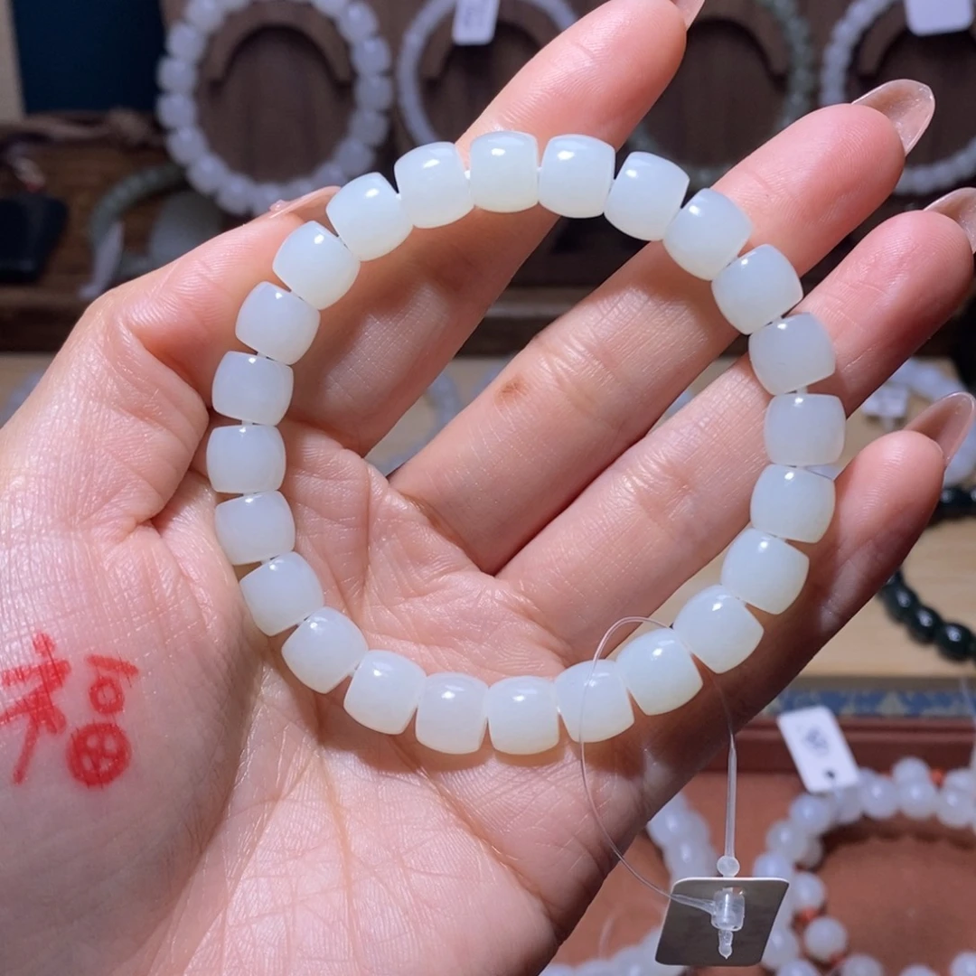 和田玉（白玉）手串未镶嵌✨***?9