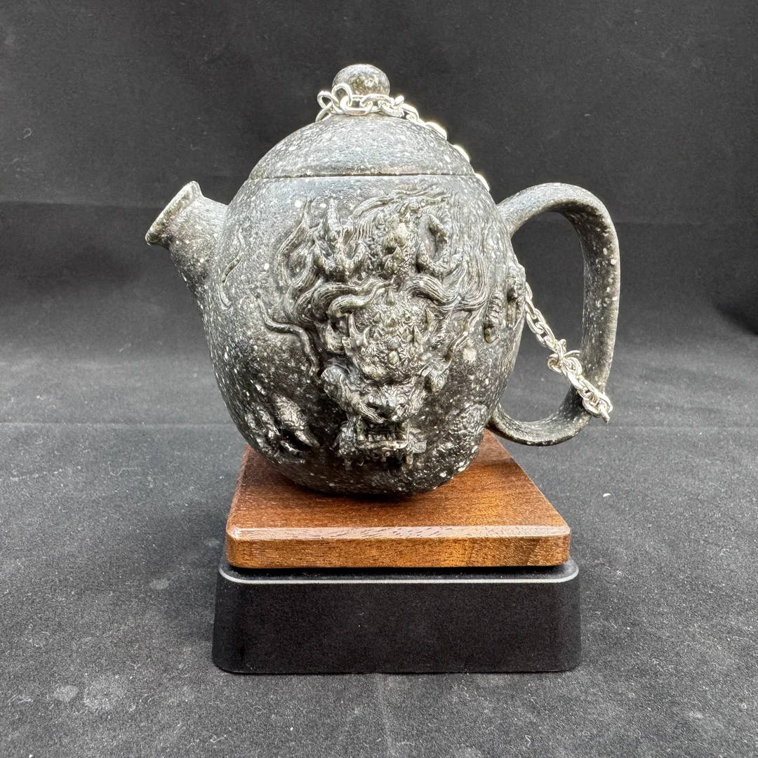 当代 【帝王龙蛋】•研壶社•冰碛岩石壶复古纯手工雕刻