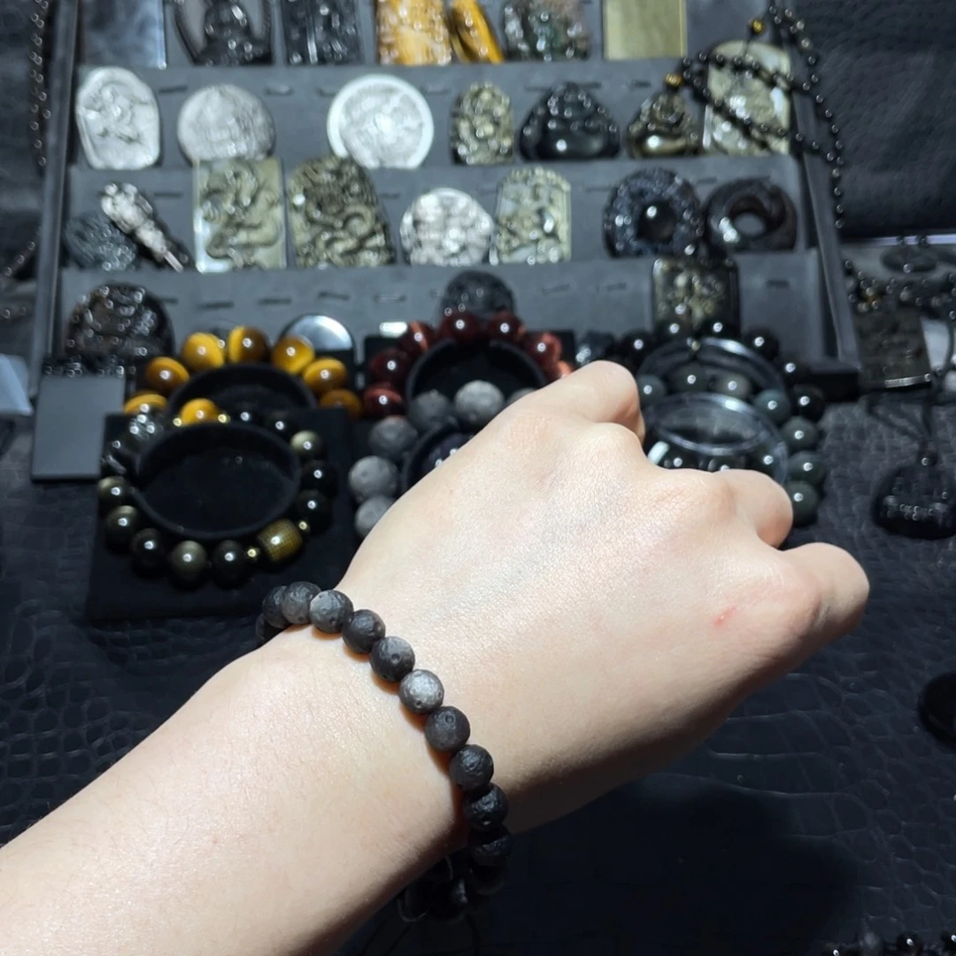 黑曜岩手链未镶嵌小*毛