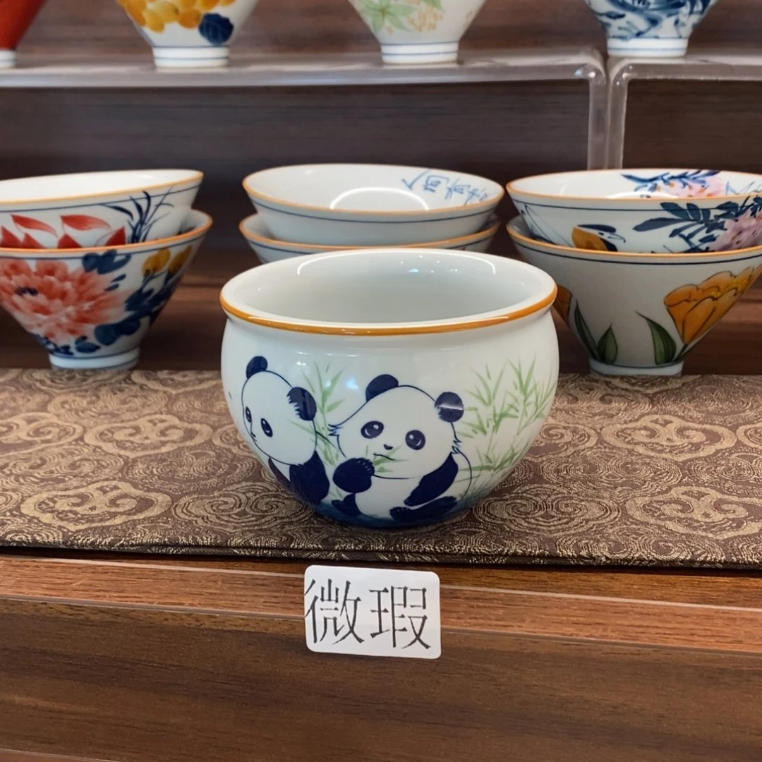 釉下彩老陶泥手工绘制