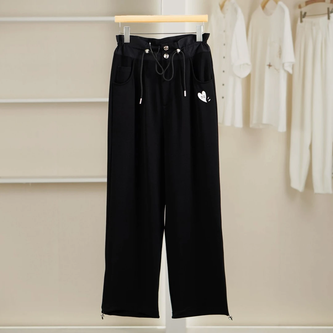 麦迪尚品【DS】5060442 春秋时尚休闲系带抽绳阔腿裤品牌撤柜女装