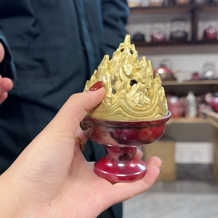 陆***玖紫铜手工博山炉一个