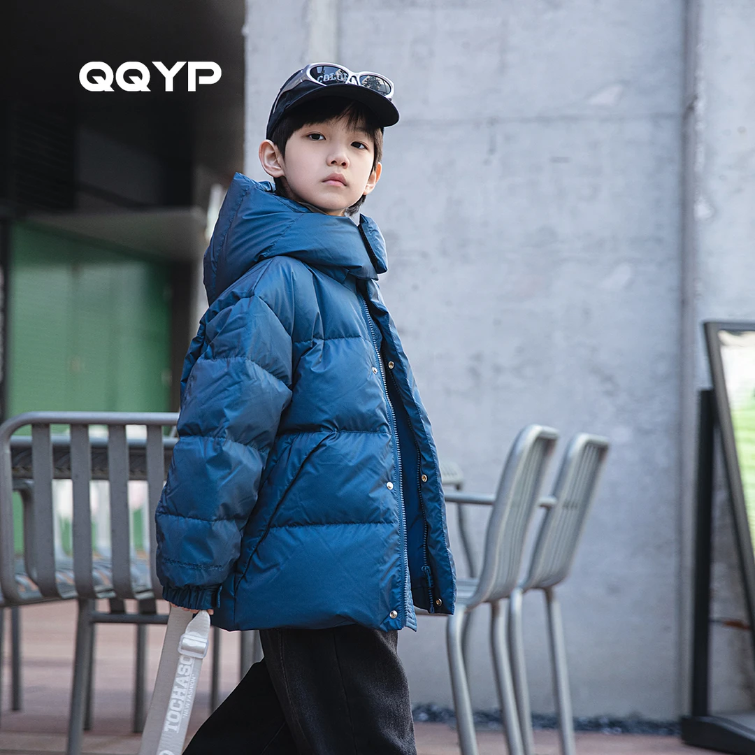 男童羽绒服冬装新款中大童韩版加厚外套儿童三防白鸭绒上衣