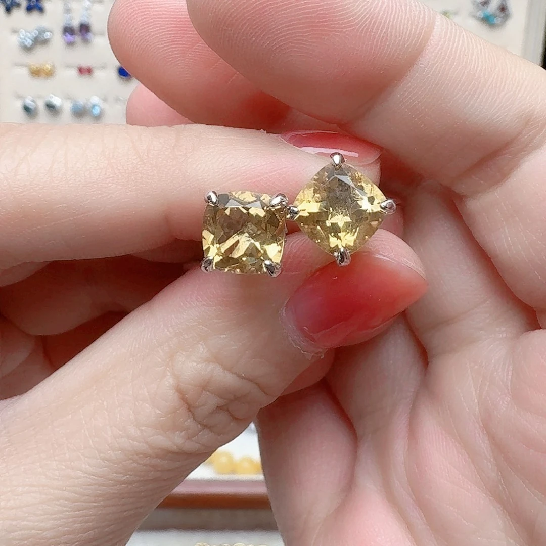 水晶耳饰银S925镶嵌耳钉440