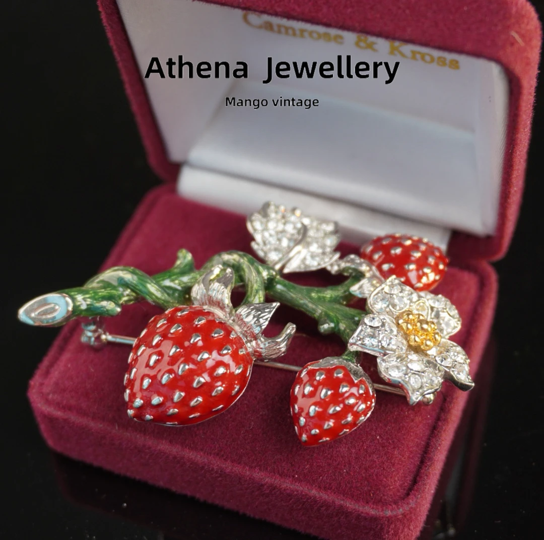 铜合金胸针 KJL红色草莓胸针精致质感时尚可爱经典轻奢[正品中古]