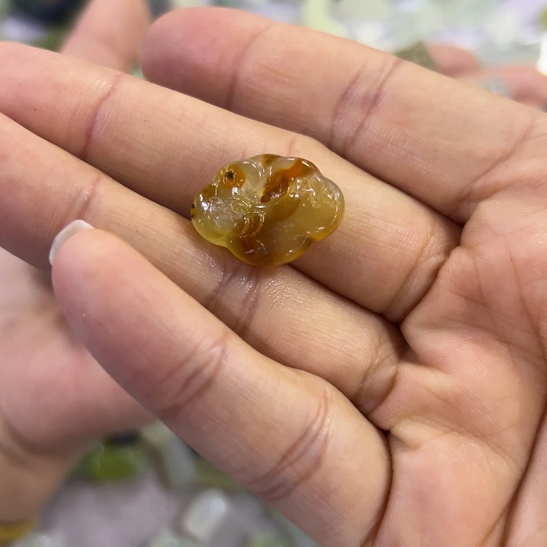 未镶嵌蛇纹石玉祥云锁快***饼