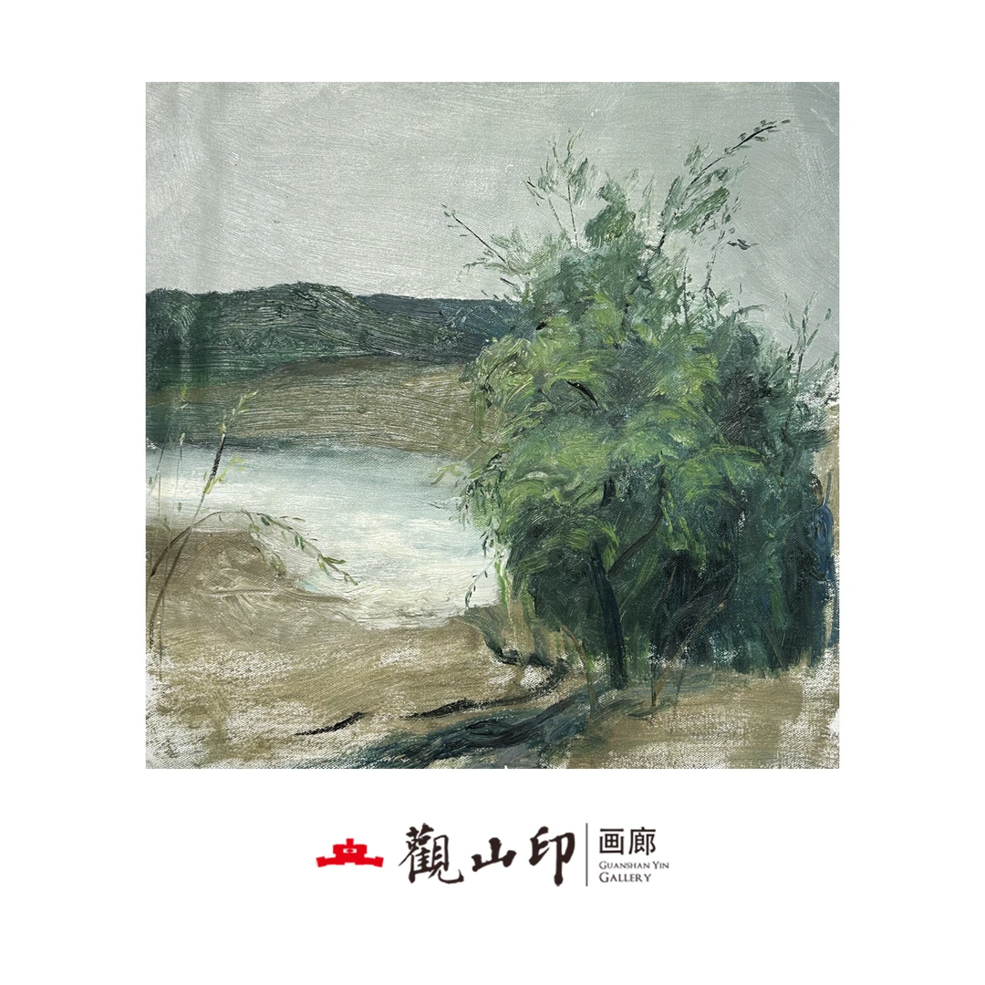 L原创手绘风景油画48x48cm丛林作品9203