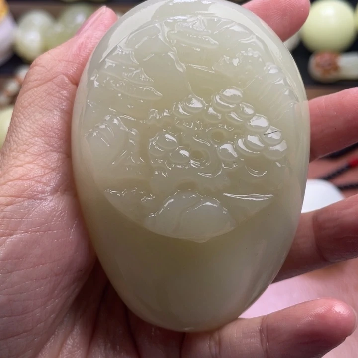 风***扬石材天然古青石手把件
