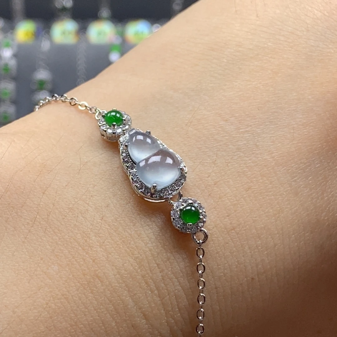 颈饰银S925镶嵌翡翠晨*高品质10.5mm