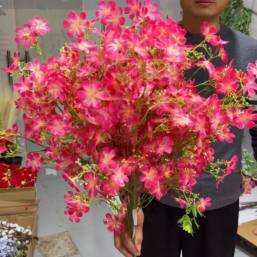 枚粉色多头小花高枝5支装