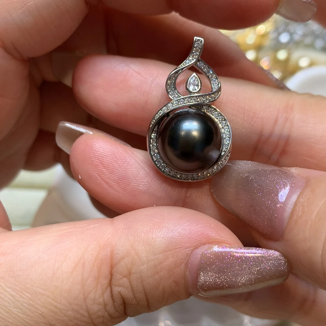 海水珍珠银S925镶嵌颈饰