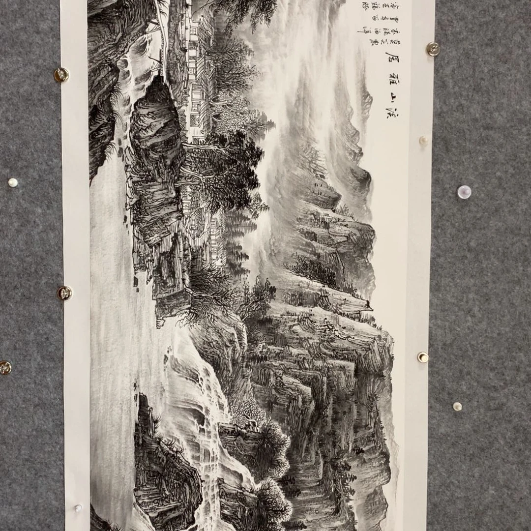 牛***仔国画山水作品写意