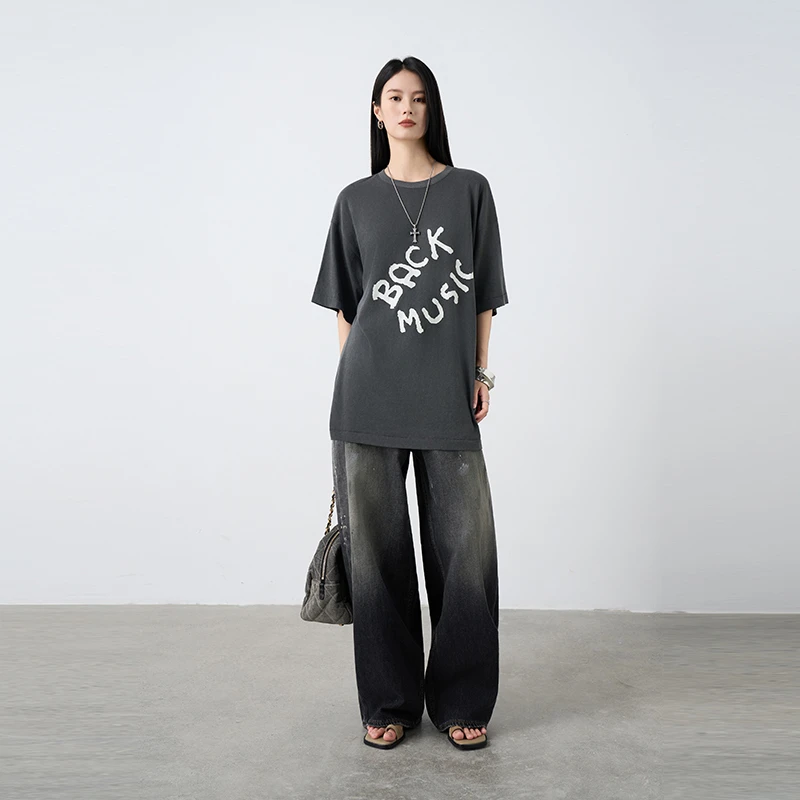 Moprobably李予诺「原我T」“100%棉”时尚字母印花短袖T恤L5247237