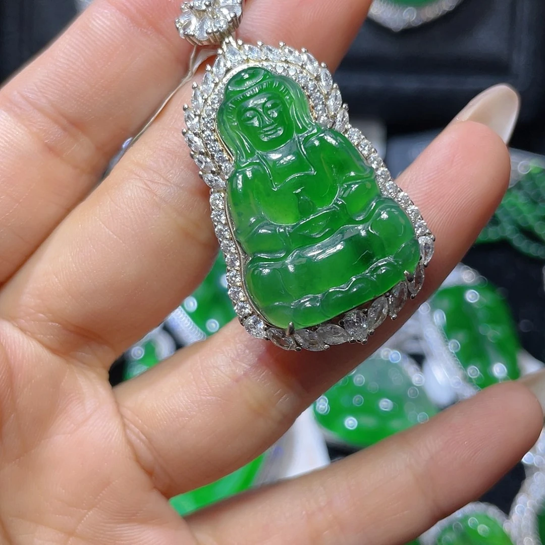 翡翠颈饰银S925镶嵌翡翠