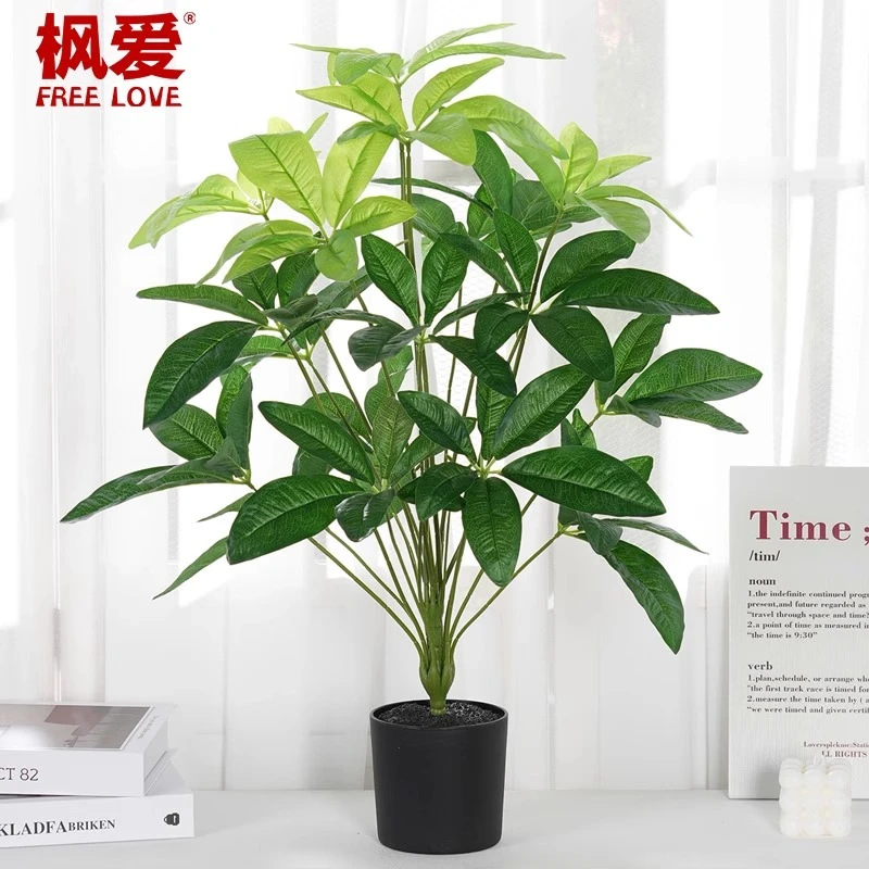 仿真绿植发财树北欧风室内办公桌面假树假植物装饰盆景盆栽小摆件