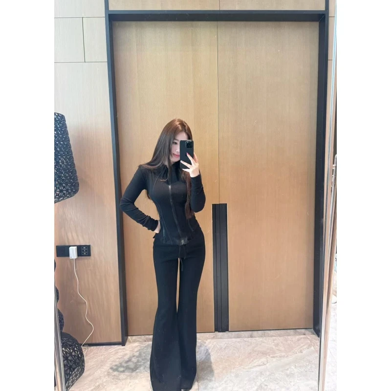 一只雪雪【曲线结构】新款秋冬气质韩版修身休闲运动拉链百搭外套