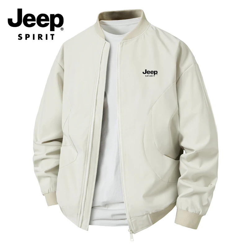 JEEPSPIRIT吉普新款棒球服男士夹克上衣微防泼水风衣外套薄款春季