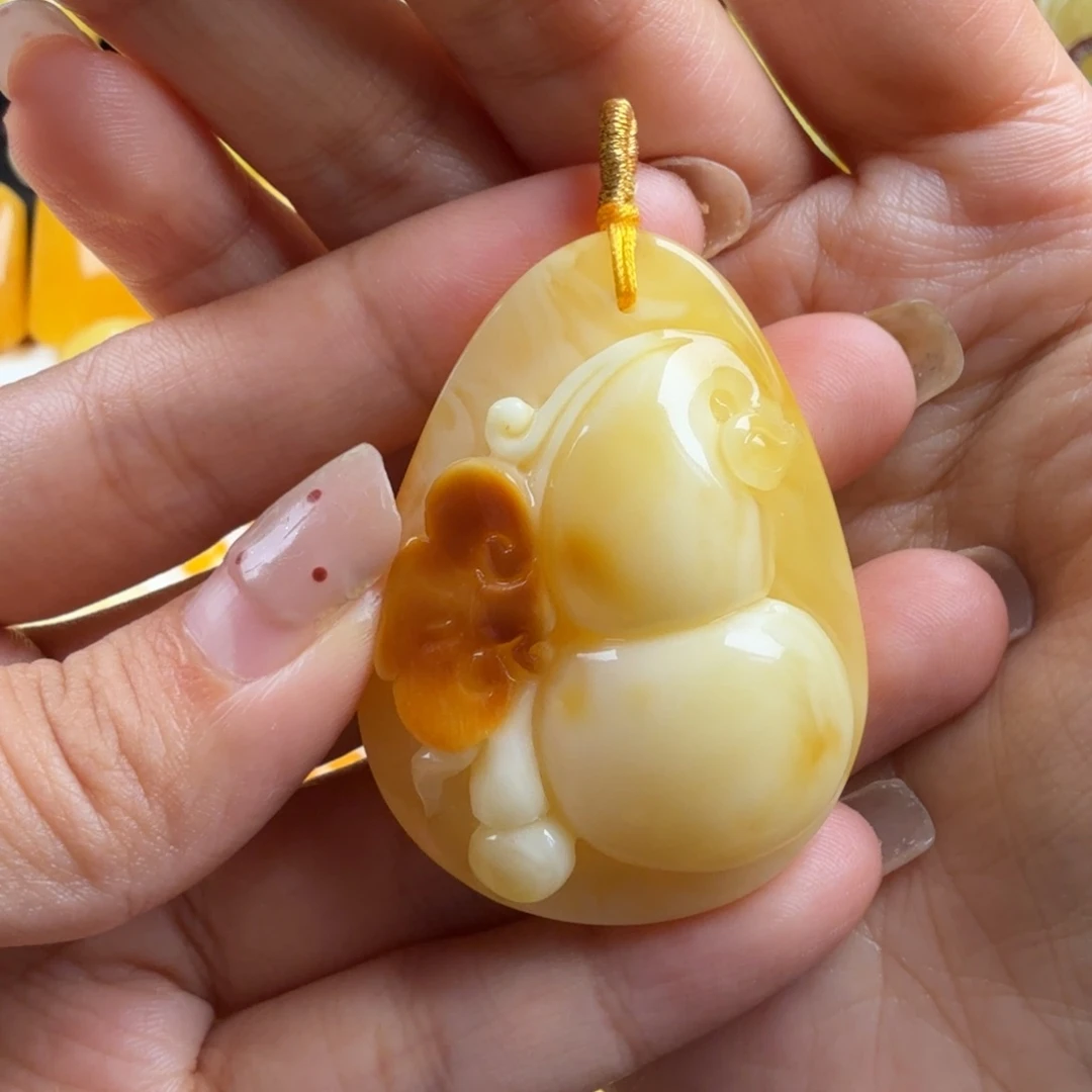 琥珀未镶嵌颈饰纯天然琥珀蜜蜡无优化