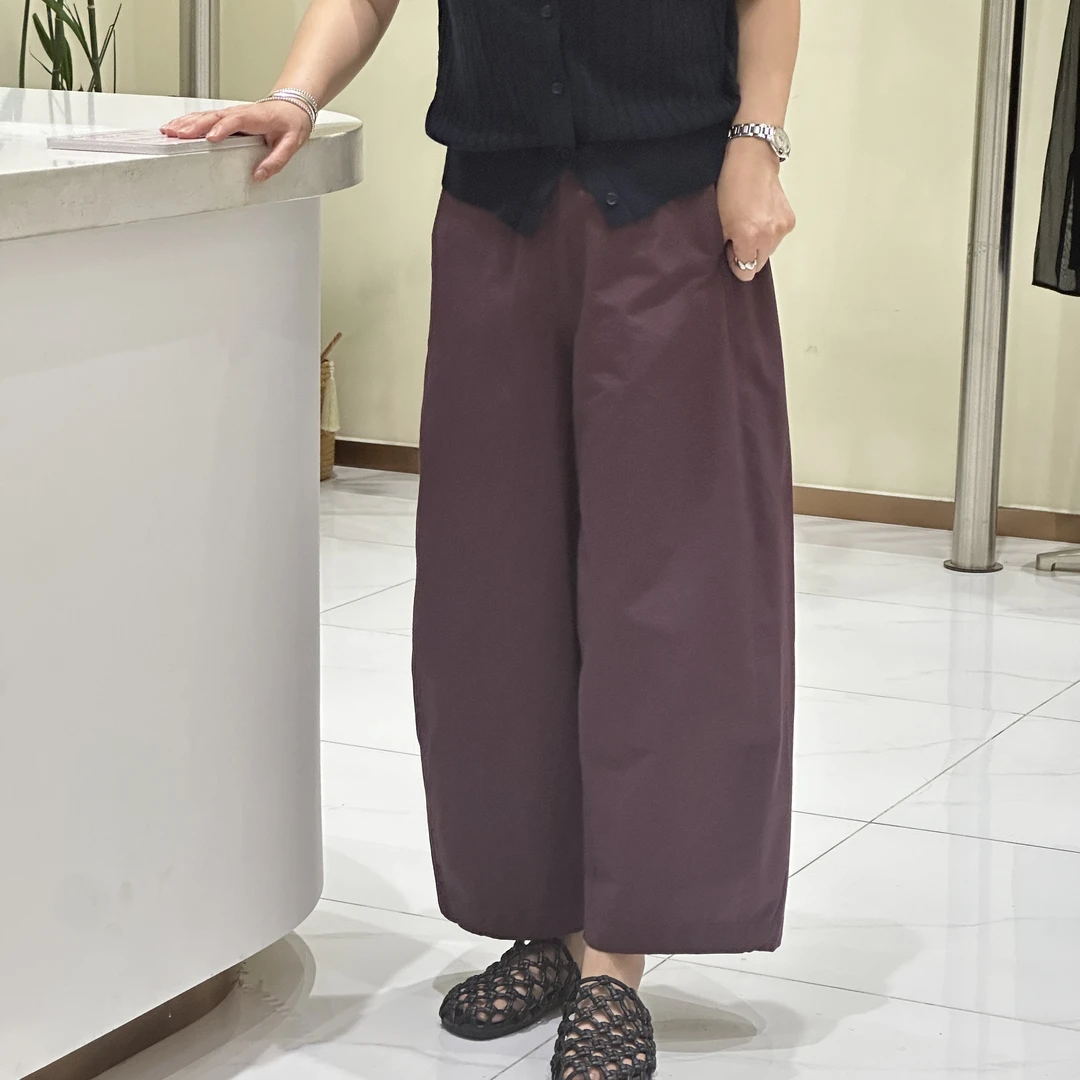 【心依阁铭品】2510新款透气显瘦匹马棉宽松阔版休闲不易起皱女裤